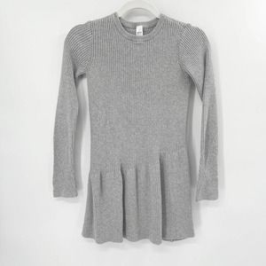 Ivivva Top Of The Whirl Sweater Dress Sz 10 Girls Gray Rib Knit Crewneck Long Sl